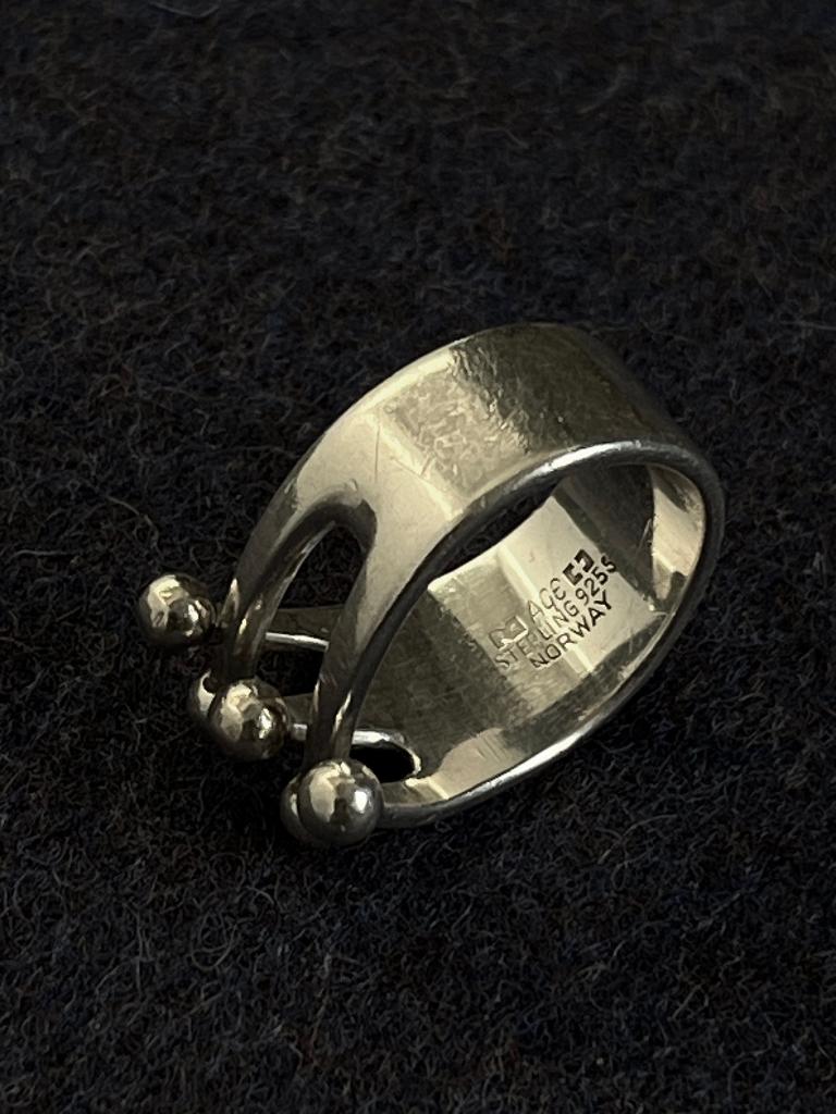 Anne Grete Eker ring sterling zilver 925S, maat 6-6,5, Gebruikt, Ophalen of Verzenden, 17 tot 18, Dame