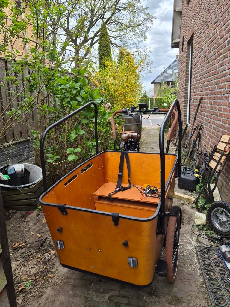 Bakfiets Vogue met middenmotor Bafang, Fietsen en Brommers, Fietsen | Bakfietsen, Ophalen, Gebruikt, 4 kinderen of meer, Huif