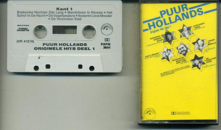 Puur Hollands Originele Hits Deel 1 12 nrs cassette ZGAN, Cd's en Dvd's, Cassettebandjes, Zo goed als nieuw, Origineel, Nederlandstalig