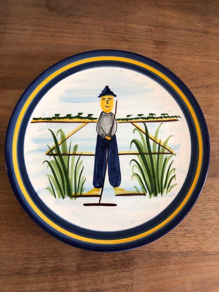 t.k.Decor Naif 6x bord zout schraper 25,5cm Frankrijk retro, Ophalen, Porselein, Overige stijlen, Bord(en)