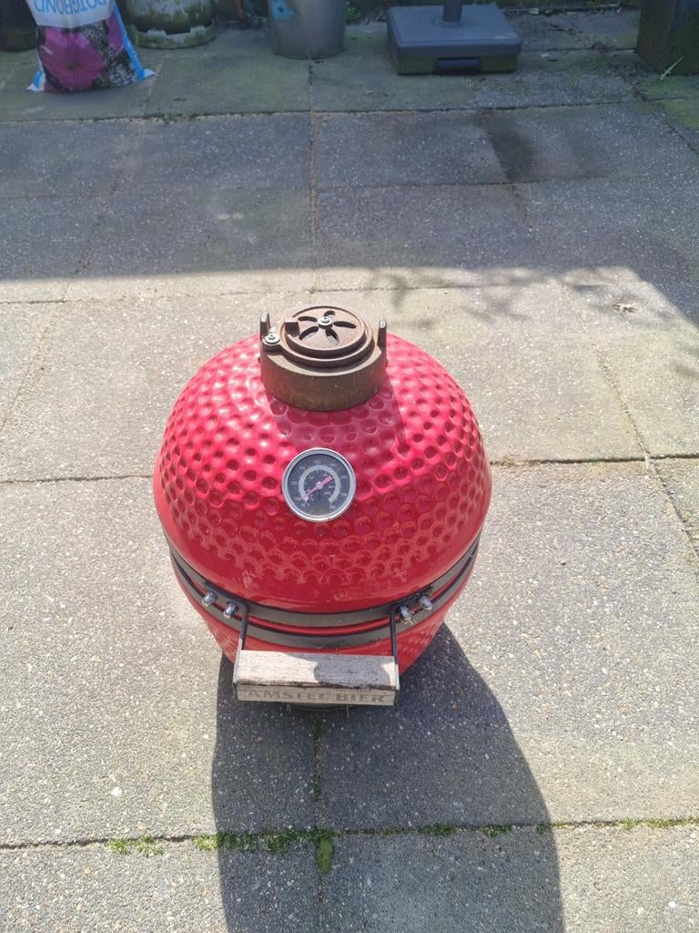 Compacte Kamado BBQ - Amstel Bier Editie, Tuin en Terras, Houtskoolbarbecues, Ophalen of Verzenden, Gebruikt, Amstel Bier