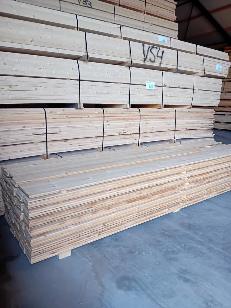 Vloerhout gezaagd uit gebruikte balken 18cm breed 24mm dik, Ophalen, Gebruikt, Vloerdelen of -planken, 10 m² of meer