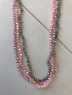 Zoetwaterparels Ketting Vintage Barok Roze Blauw 3-4 mm, Sieraden, Tassen en Uiterlijk, Kettingen, Ophalen of Verzenden, Zo goed als nieuw