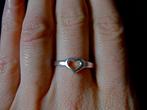 Zilveren 925 zilver ring met open hartje / hart maat 17.75, Verzenden, Nieuw, 17 tot 18, Dame