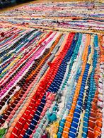 Kleurrijk geweven vloerkleed lappenkleed 235/170 cm, Huis en Inrichting, Stoffering | Tapijten en Kleden, Gebruikt, Vintage ibiza
