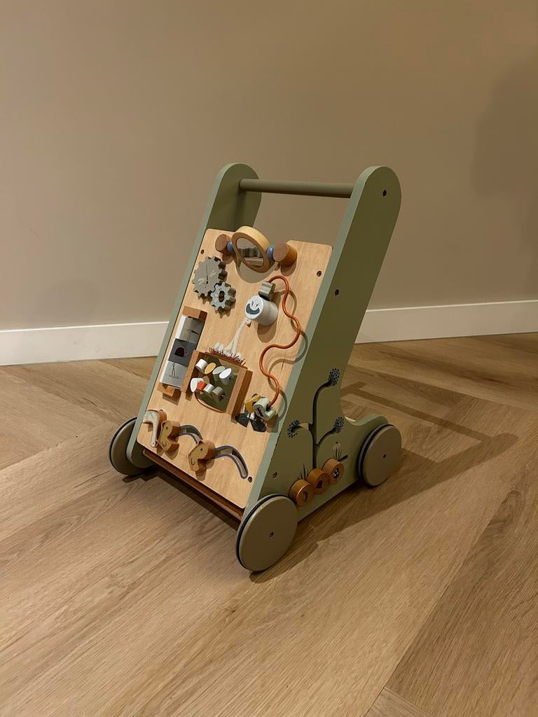 Little Dutch - Houten loopwagen met activiteitenbord, Ophalen, Zo goed als nieuw, Overige typen, Met wieltjes