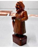Antiek 1960 hout hand gesneden Figuur vrouw dame wandelstok, Ophalen of Verzenden