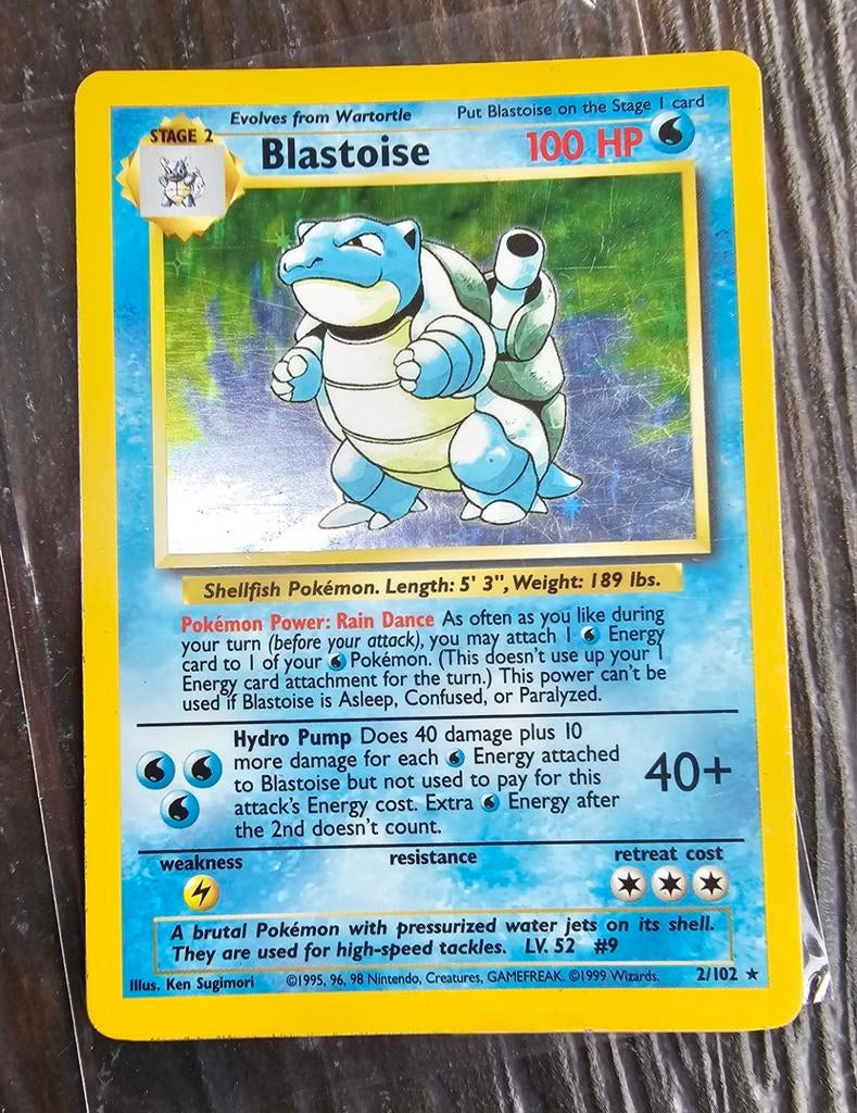 Blastoise 2/102 Base Set 💧, Ophalen of Verzenden, Nieuw, Losse kaart, Foil