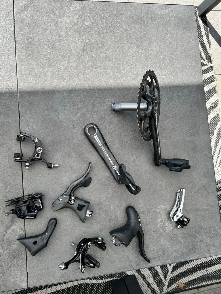 Campagnolo Athena 11 speed remmen en onderdelen, Crankstel of Pedalen, Gebruikt, Ophalen of Verzenden, Aluminium