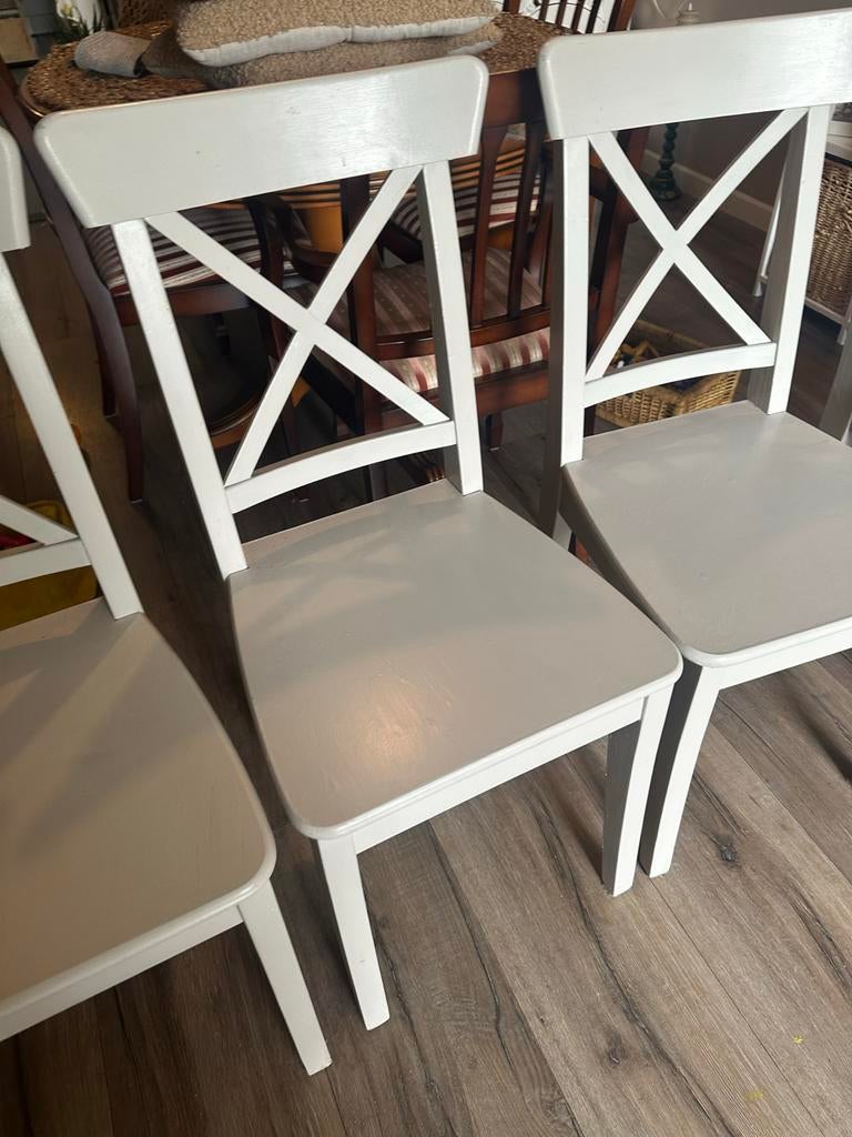 IKEA Rosentorp stoelen - set van 4, Huis en Inrichting, Stoelen, Ophalen, Gebruikt, Wit, Vier