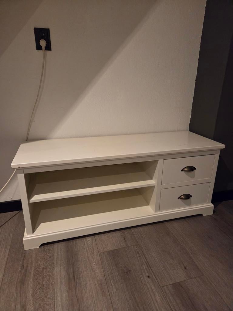 Wit tv meubel, Huis en Inrichting, Ophalen, Overige materialen, Gebruikt, 100 tot 150 cm