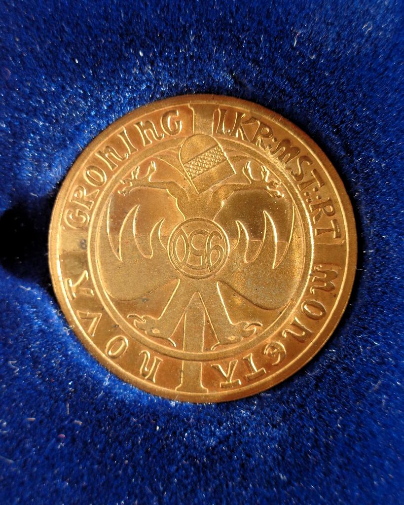 Herdenkingspenning 950 jaar stad Groningen ( in 1990), Ophalen of Verzenden, Brons, Nederland