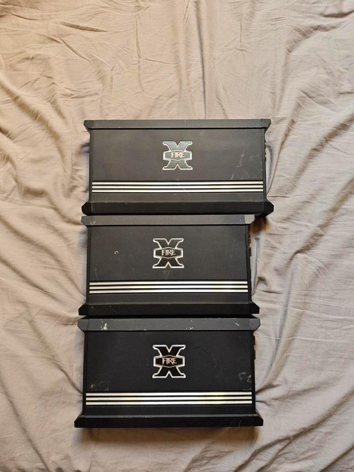 3x Fire X Versterkers: 2x Speakers, 1x Subwoofer, Audio, Tv en Foto, Versterkers en Receivers, Gebruikt, Overige systemen, 120 watt of meer