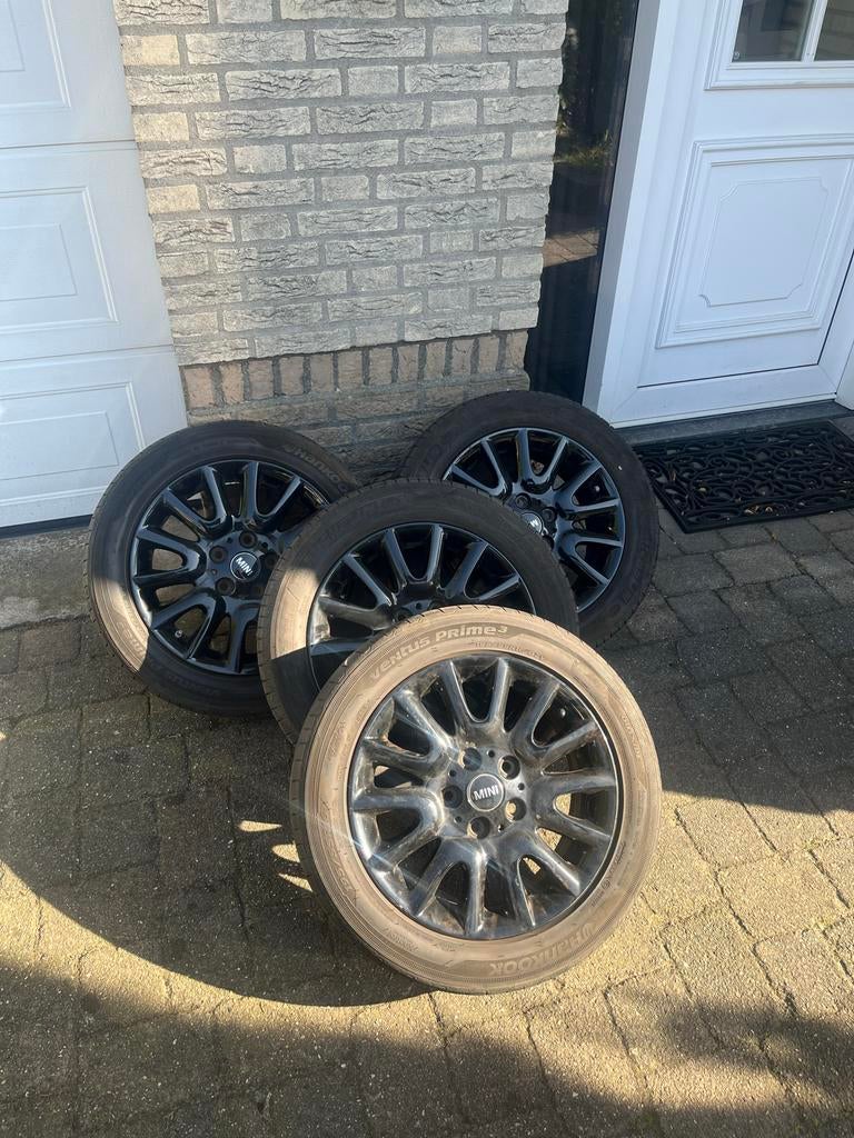 Zwarte Mini wielen, Ophalen, Gebruikt, Banden en Velgen, 17 inch