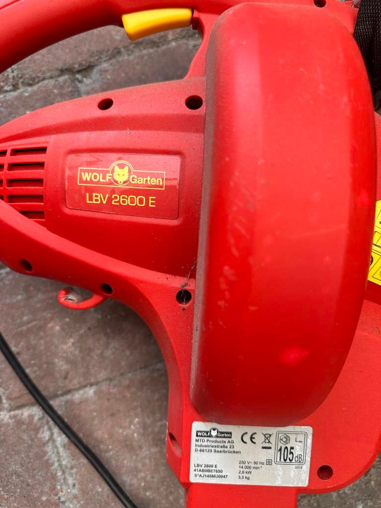 Wolfgarten LBV 2600 E Bladblazer - Elektrisch en Krachtig, Ophalen, Gebruikt, Elektrisch, Handgedragen
