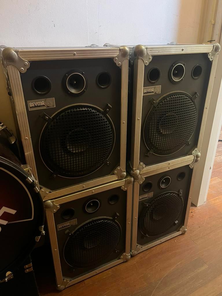 Beyma 4x passieve speakers 80’s 90’s, reishendels, Zo goed als nieuw, Minder dan 60 watt, Front, Rear of Stereo speakers, Ophalen