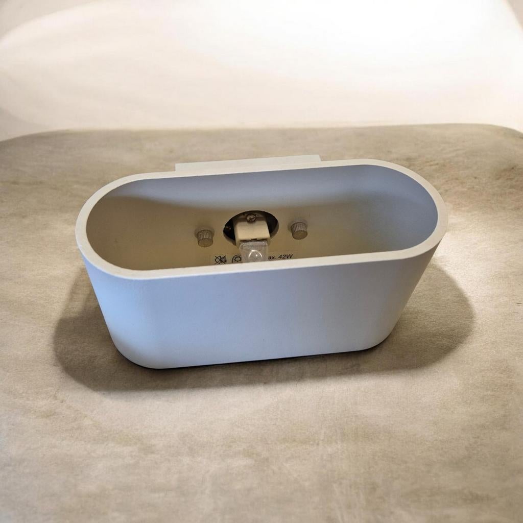 Moderne Witte Wandlamp - Ovaal Design, Ophalen, Gebruikt, Overige materialen, Modern, minimalistisch