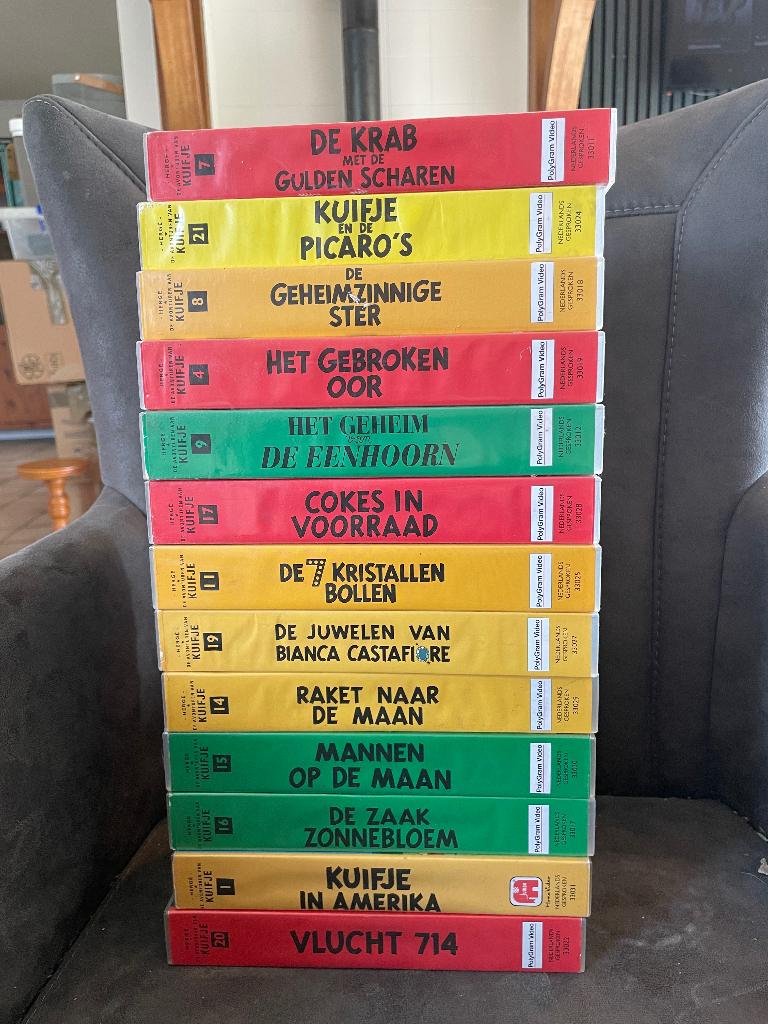 Kuifje VHS collectie – 13 banden – Polygram Video, Gebruikt, Tekenfilm, Alle leeftijden, Ophalen of Verzenden
