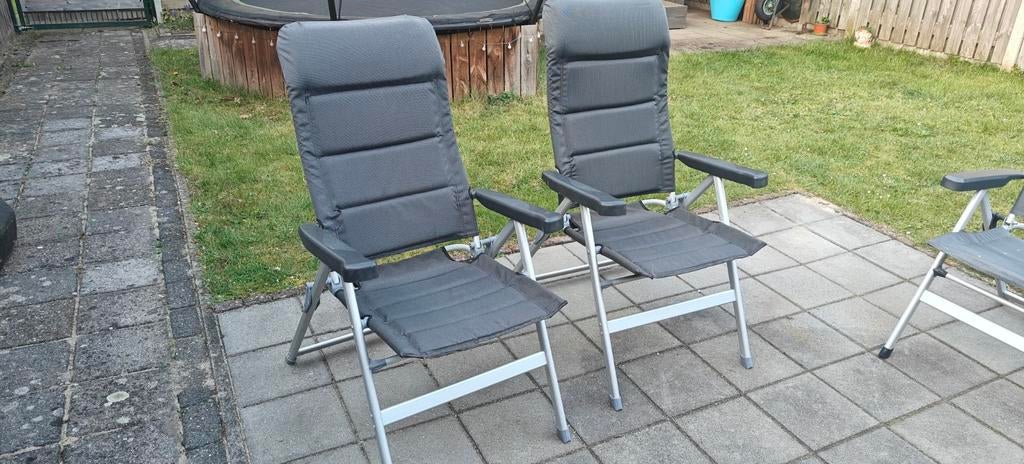 2 camping stoelen (gebruikt), Tuin en Terras, Tuinstoelen, Ophalen, Gebruikt, Aluminium, Verstelbaar