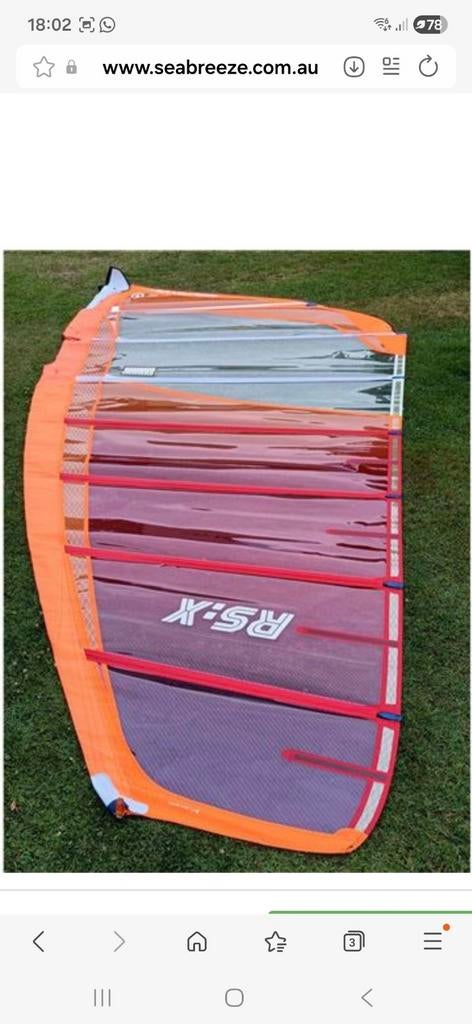 GEZOCHT: Neilpryde RS:X surfzeil 8.5m, Watersport en Boten, Ophalen of Verzenden, Zeil