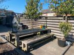 Grote tuintafel met banken, picknicktafel, Ophalen, Gebruikt, Hout