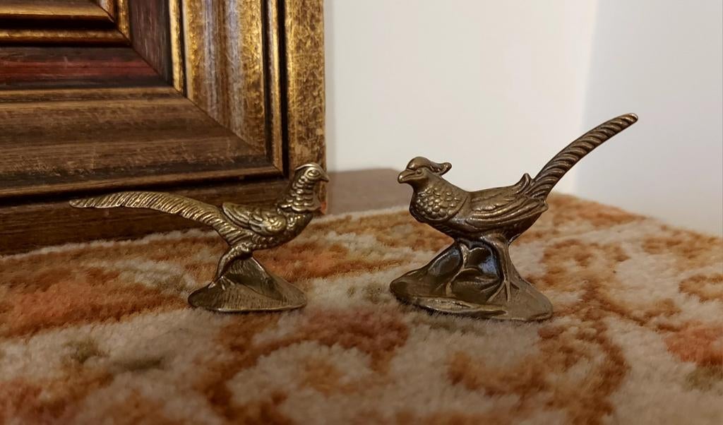 2 prachtige Antieke koperen fazanten, Ophalen of Verzenden