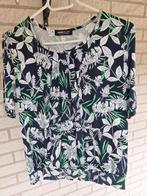 Frank Walder Top met Bladprint - Maat M, Kleding | Dames, Tops, Maat 38/40 (M), Blauw, Ophalen of Verzenden, Zo goed als nieuw