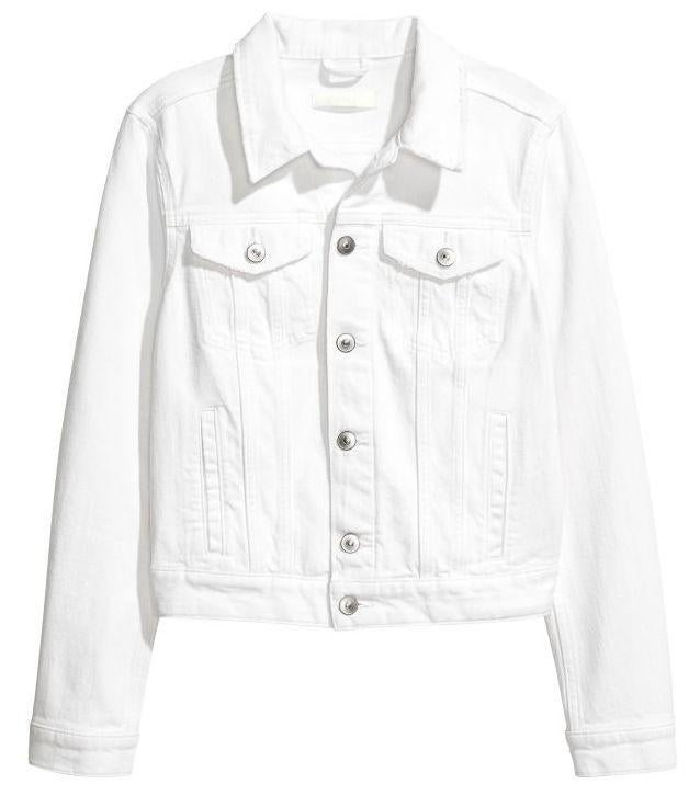 H&M witte spijkerjas jack denim jas van gewassen denim S, H&M, Wit, Nieuw, Ophalen of Verzenden