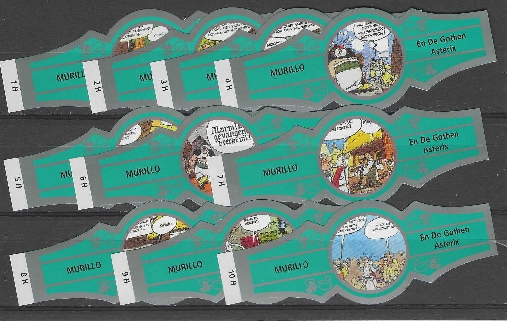 reeks 2716    asterix  1-10   sigarenbanden, Ophalen of Verzenden, Zo goed als nieuw, Sigarenbandjes