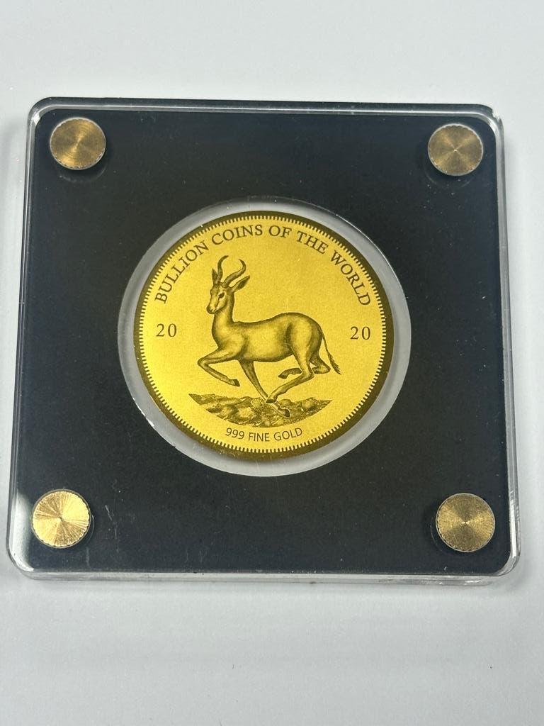 Springbok  Gouden munt Tsjaad, Postzegels en Munten, Munten | Afrika, Verzenden, Zuid-Afrika, Losse munt, Goud