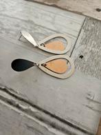 Zilveren oorbellen met vergulde midden stuk, Verzenden, Goud, Zilver