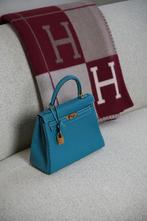 Hermès Kelly 25 Blue Jean Ghw Togo, Sieraden, Tassen en Uiterlijk, Tassen | Damestassen, Ophalen of Verzenden, Zo goed als nieuw