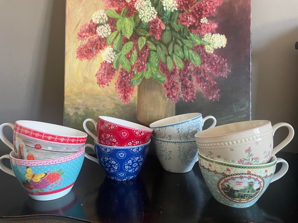 8 Albert Heijn soep/thee koppen, Blond Amsterdam, Keramiek, Ophalen of Verzenden, Zo goed als nieuw