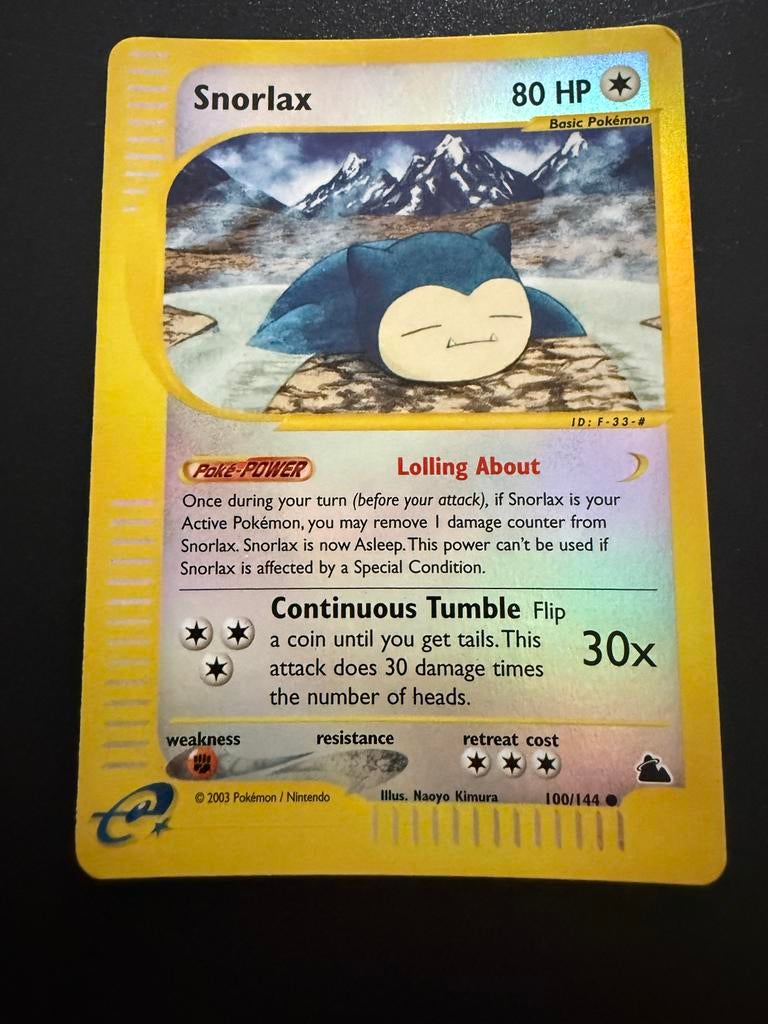 Pokémon Kaart Snorlax 100/144 reverse holo, Hobby en Vrije tijd, Verzamelkaartspellen | Pokémon, Ophalen of Verzenden, Zo goed als nieuw