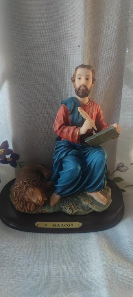 1024 Mooi beeld van de Heilige Marcus, Ophalen of Verzenden, Zo goed als nieuw, Beeld(je), Christendom | Katholiek