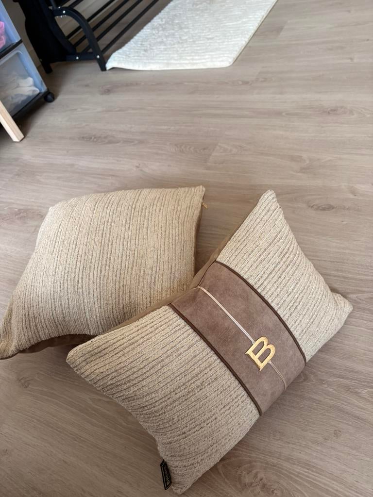 Sierkussens brons, Huis en Inrichting, Woonaccessoires | Kussens, Ophalen of Verzenden, Zo goed als nieuw, Vierkant