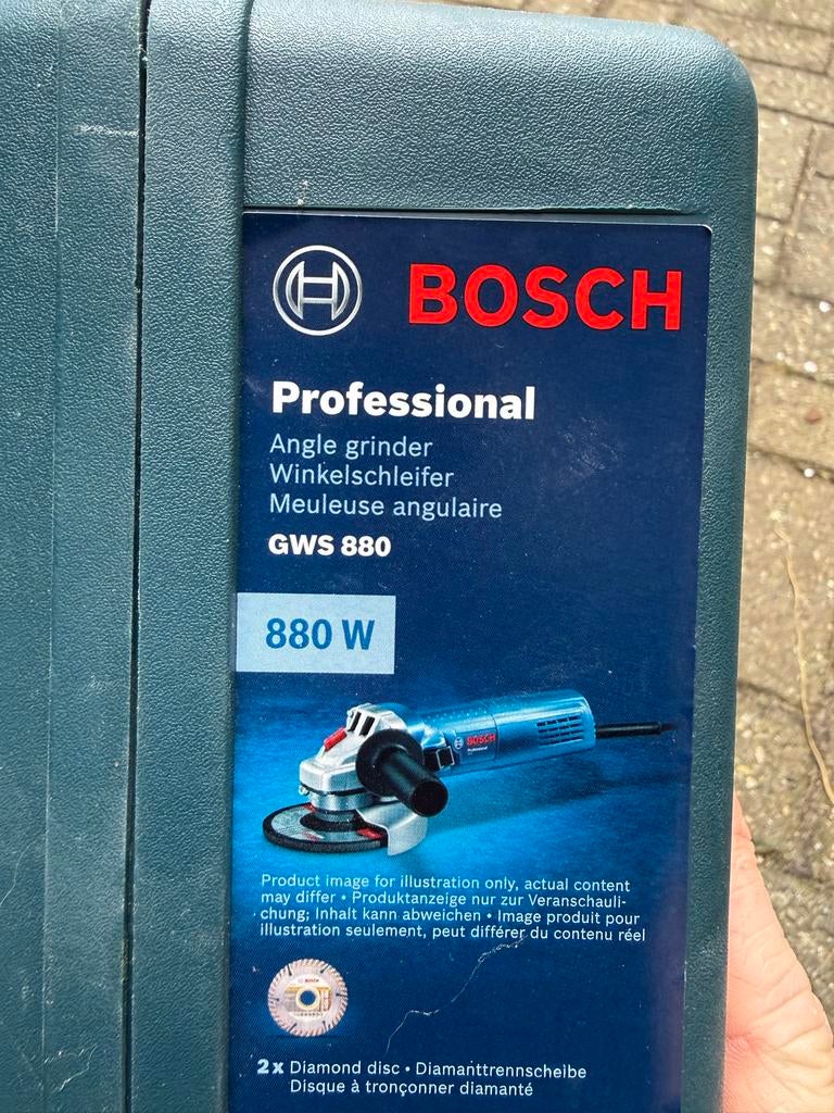 Bosch Professional Haakse slijper GWS 880, Ophalen of Verzenden, Gebruikt, 700 tot 1000 watt, Haakse handslijpmachine