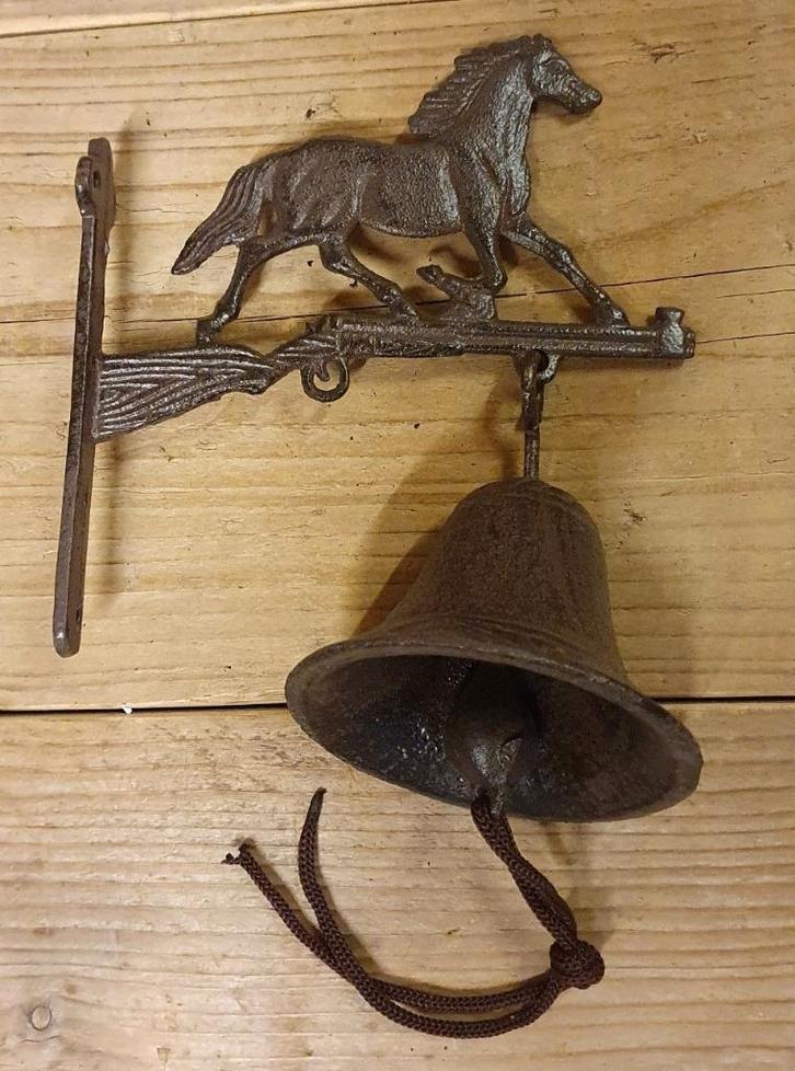 DEURBEL / PAARD / GIETIJZER / €13,95, Tuin en Terras, Tuinwanddecoratie, Nieuw, Ophalen of Verzenden