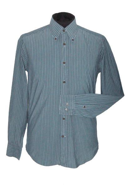 Canali Napoli gestreept overhemd, blauw/grijs, Mt. M, Kleding | Heren, Overhemden, Zo goed als nieuw, Halswijdte 41/42 (L), Blauw