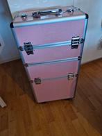 Roze Beauty Trolley - Professionele Make-up Koffer, Ophalen, Zo goed als nieuw, Roze, Hardcase