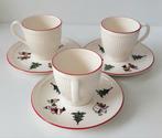 3 st Wedgwood Windsor Christmas Kop & Schotels Kerst Servies, Verzenden, Zo goed als nieuw, Wedgwood, Kop(pen) en/of Schotel(s)