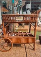 Vintage bar serveerwagen rotan riet, Ophalen of Verzenden