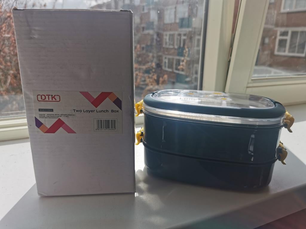 Nieuwe Twee Laags Lunchbox - Ongeopend, Huis en Inrichting, Keuken | Keukenbenodigdheden, Ophalen, Nieuw
