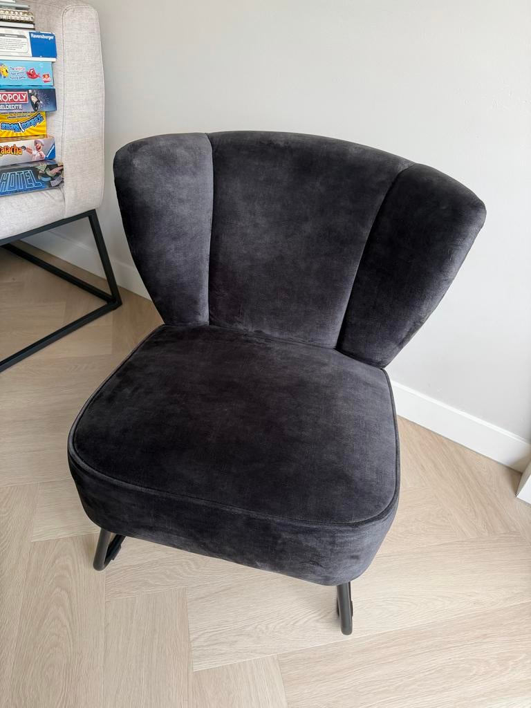 Stijlvolle Goossens Fauteuil - Adore antraciet, Ophalen, Minder dan 75 cm, Stof, 50 tot 75 cm