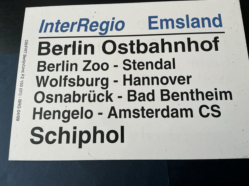 InterRegio Emsland Treinbestemmingsbord, Verzenden, Gebruikt, Trein, Overige typen