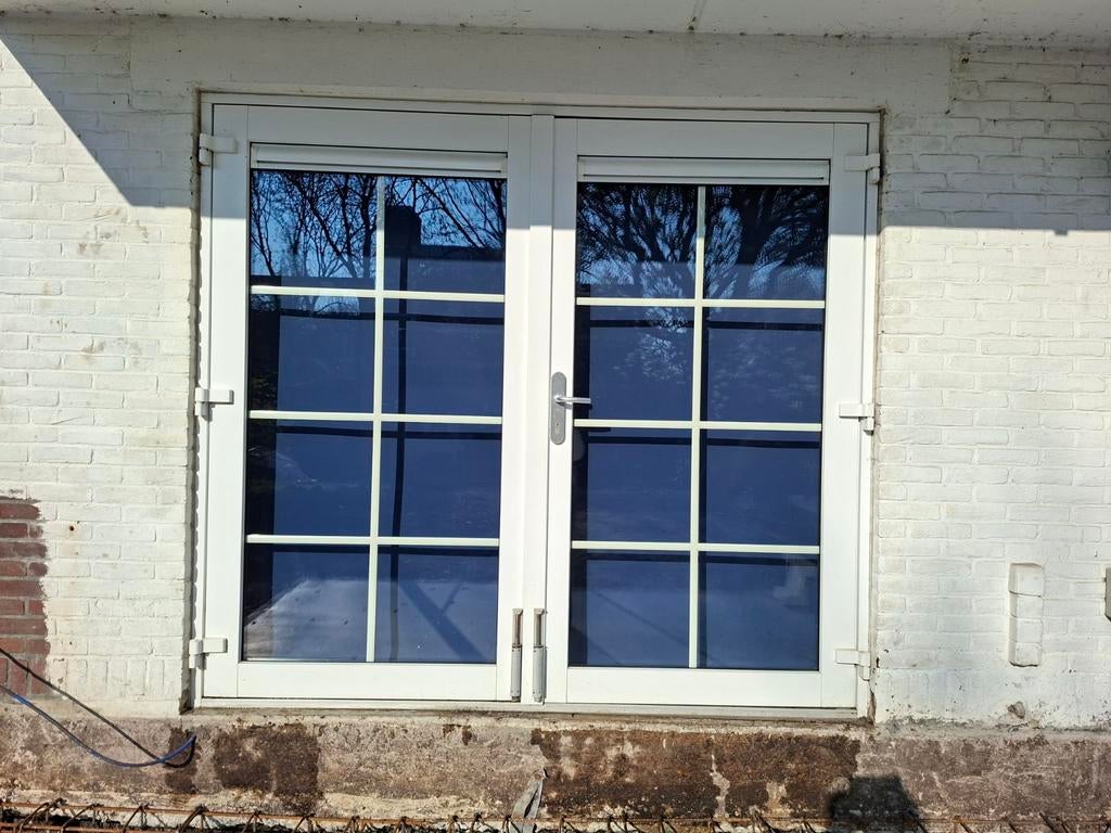 Kunststof openslaande deuren inclusief roedes tussen glas, Doe-het-zelf en Verbouw, Kozijnen en Schuifpuien, Ophalen, Kunststof