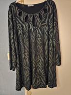 Magna Tuniek Zwart met zilverkleurige Print en Cut-outs, Kleding | Dames, Tops, Zwart, Maat 46/48 (XL) of groter, Ophalen of Verzenden