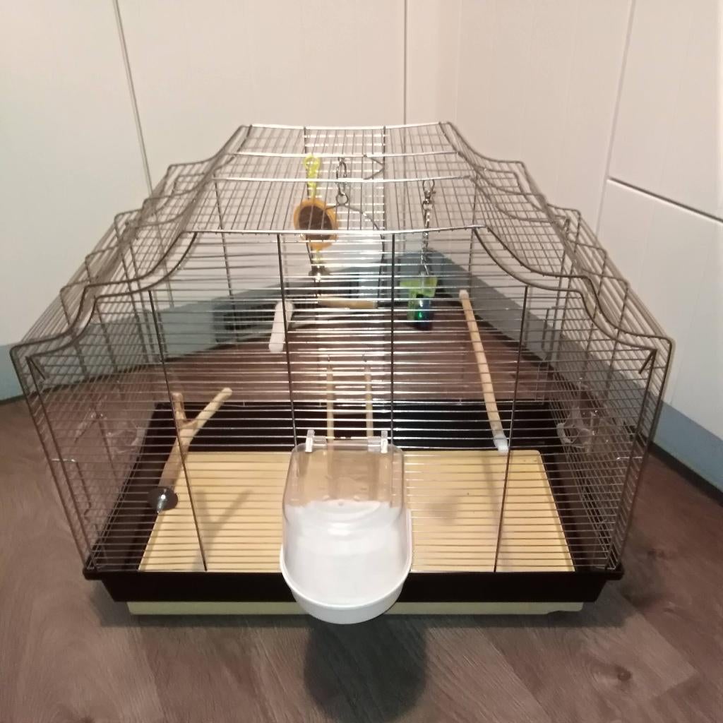 Vogelkooi gebruikt met zilverkleurige tralies, Ophalen, Gebruikt, Metaal, Vogelkooi