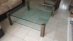 Glazen design salontafel Peter Ghyczy (120x120), Ophalen, Gebruikt, Glas, Minder dan 50 cm