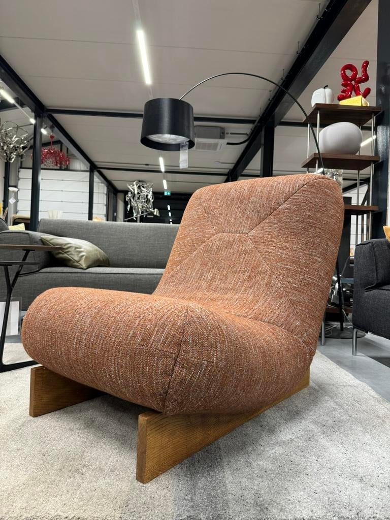 Nieuw Label Bean fauteuil Terra stof Design stoel Hout, Nieuw, 75 tot 100 cm, Ophalen of Verzenden, Stof